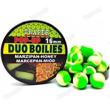 Бойлы Traper Duo Boilies Pop-up 16 мм/40 г Marcepan/Miód (Марципан/Мед)